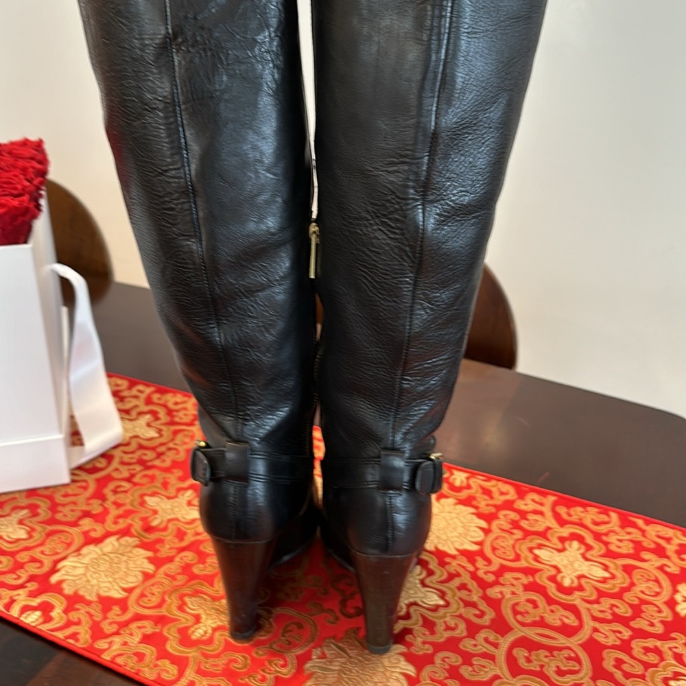Coach “Dorothy” Wedge Leather Boots in Black - Like New - Picture 5 of 6